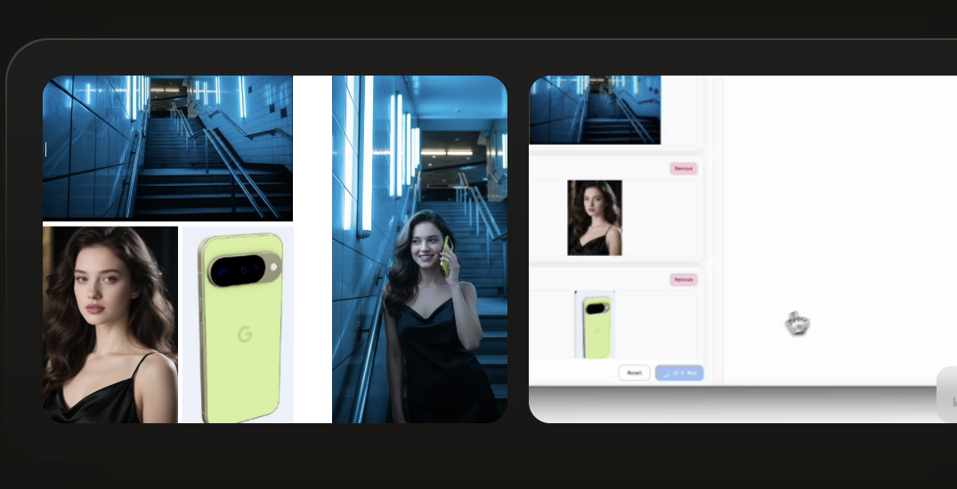 Muse Image AI social and product visual example collage